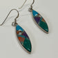 1990s Vintage Sterling Silver Stone Inlay Earrings