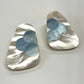 1980s Vintage Mother of Pearl Cloud Inlay Earrings