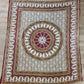 1970s Vintage Indian Cotton Hand Block Printed Uncut Fabric Yardage - Mustard / Gray / Elephants - 156" x 92" (#1)