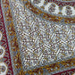 1970s Vintage Indian Cotton Hand Block Printed Uncut Fabric Yardage - Mustard / Gray / Elephants - 156" x 92" (#1)