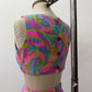 1960s Vintage Neon Paisley Swirls Mod Cutout Go-Go Dress by Elizabeth Jean - Jamaica Fashion Guild Label
