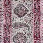1970s Vintage Indian Cotton Hand Block Printed Uncut Fabric Yardage - Pink / Red -   64" x 98" (#4)