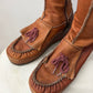 1970s Vintage MUDPUCKER Leather Tall Tassel Boots Womens US 6.5-7