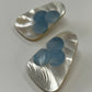 1980s Vintage Mother of Pearl Cloud Inlay Earrings