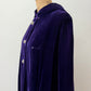 1950s - 1960s Vintage Deep Purple Velvet with Rhinestone Buttons Full Length Cape Cloak with Hood