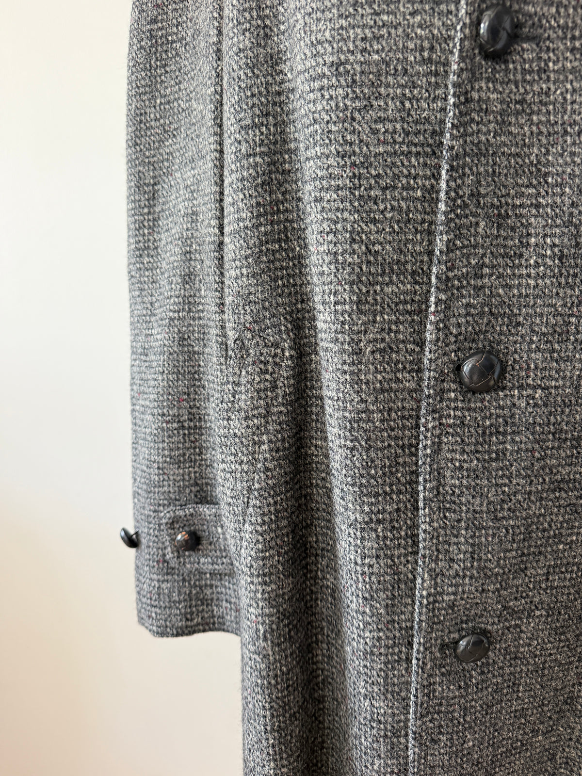 1960s Vintage Gray Harris Tweed Scottish Wool Coat