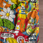 1960s - 1970s Vintage Pair of Iconic Groovy Flower Power Hippie Cotton Curtains