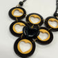 Bakelite & Celluloid Heart Cutout Statement Bib Necklace by Artisan Signed G. Balman