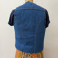 1970s Fleece-Lined Denim Snap Vest