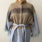 1970s - 80s Vintage Robins Egg Blue and Brown Mohair Blanket Coat