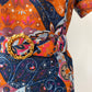 1970's Vintage Paisley Belted Shift Dress Made in USA by City Scene Plus VOLUP