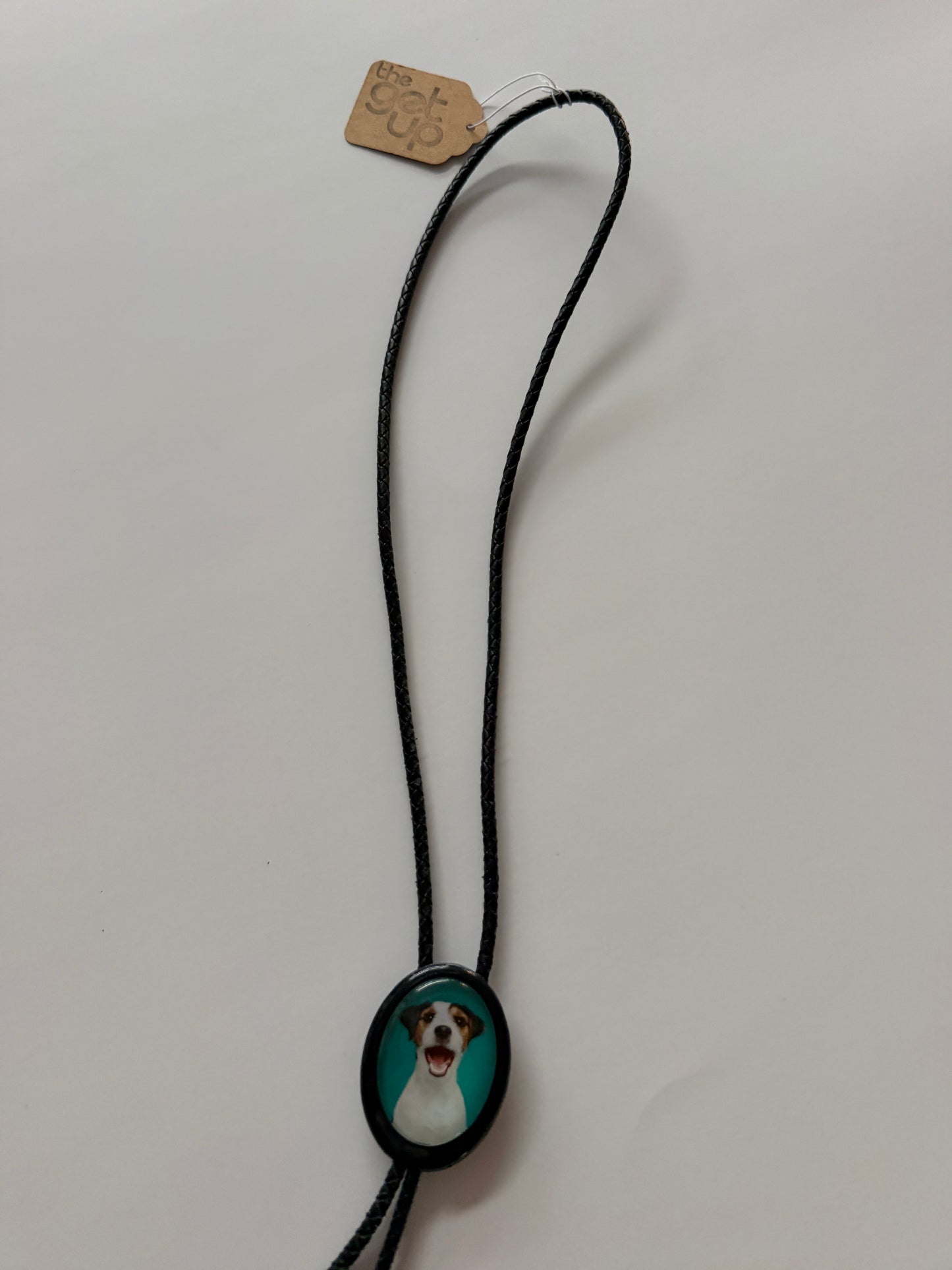 1990s Vintage Jack Russell Dog Bolo Tie Necklace