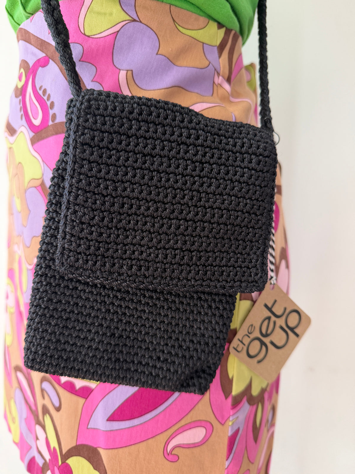 1990s Y2K Vintage The Sak Lined Crochet Mini Crossbody