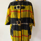 1960s Yellow Plaid Buckle Poncho Capelette by King of the Ponchos