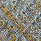 1970s Vintage Indian Cotton Hand Block Printed Uncut Fabric Yardage - Burgundy / Yellow / Paisley- 82" x 100" (#3)