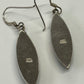 1990s Vintage Sterling Silver Stone Inlay Earrings