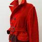 1950s Vintage Hudson Bay Red and Back Point Stripe Blanket Jacket Coat