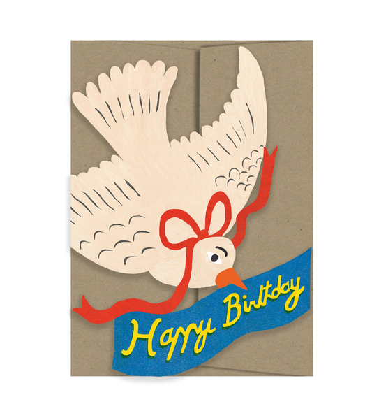 Happy Birthday Bird Die Cut Card | Isatopia