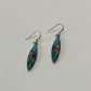 1990s Vintage Sterling Silver Stone Inlay Earrings