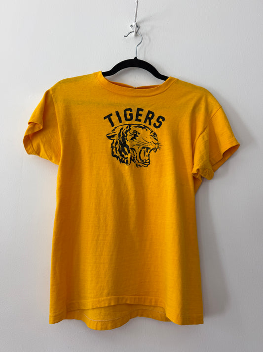 1970s Vintage Funny Face Beisbolcats Tigers Tee shirt in Yellow