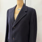 1960s Vintage Pure 100% Mongolian Cashmere Navy Blue Dress Coat