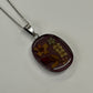 1980s Vintage Sterling Silver Pressed Flower Enamel Necklace - Artist Signed Mexico