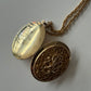 1970s Vintage Gold Toned Script Locket Pendant Necklace