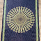 1980s Vintage Indian Cotton Hand Block Printed Uncut Fabric Yardage - Micro Floral / Mandala / Blue - 102" x 68" (#14)