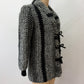 1980s Vintage Black & White Shaggy Knit Coat