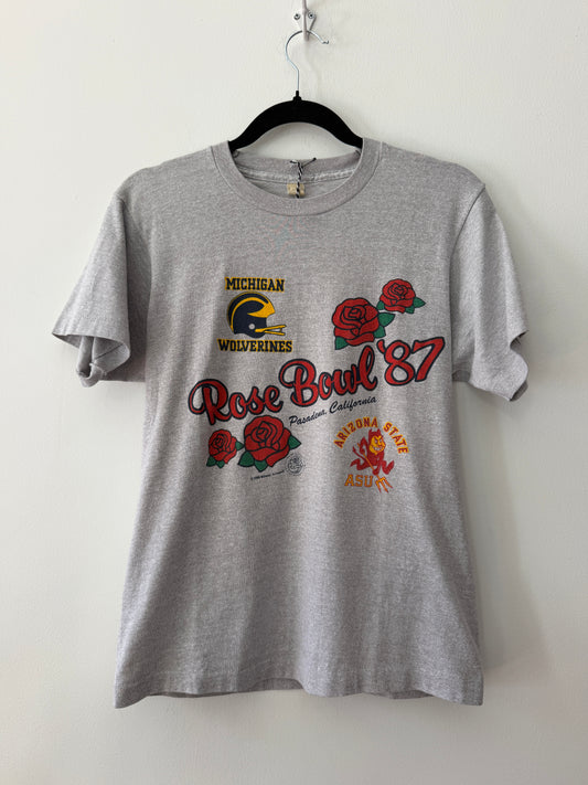 1987 Vintage University of Michigan Rose Bowl T-shirt U of M vs ASU 1980s