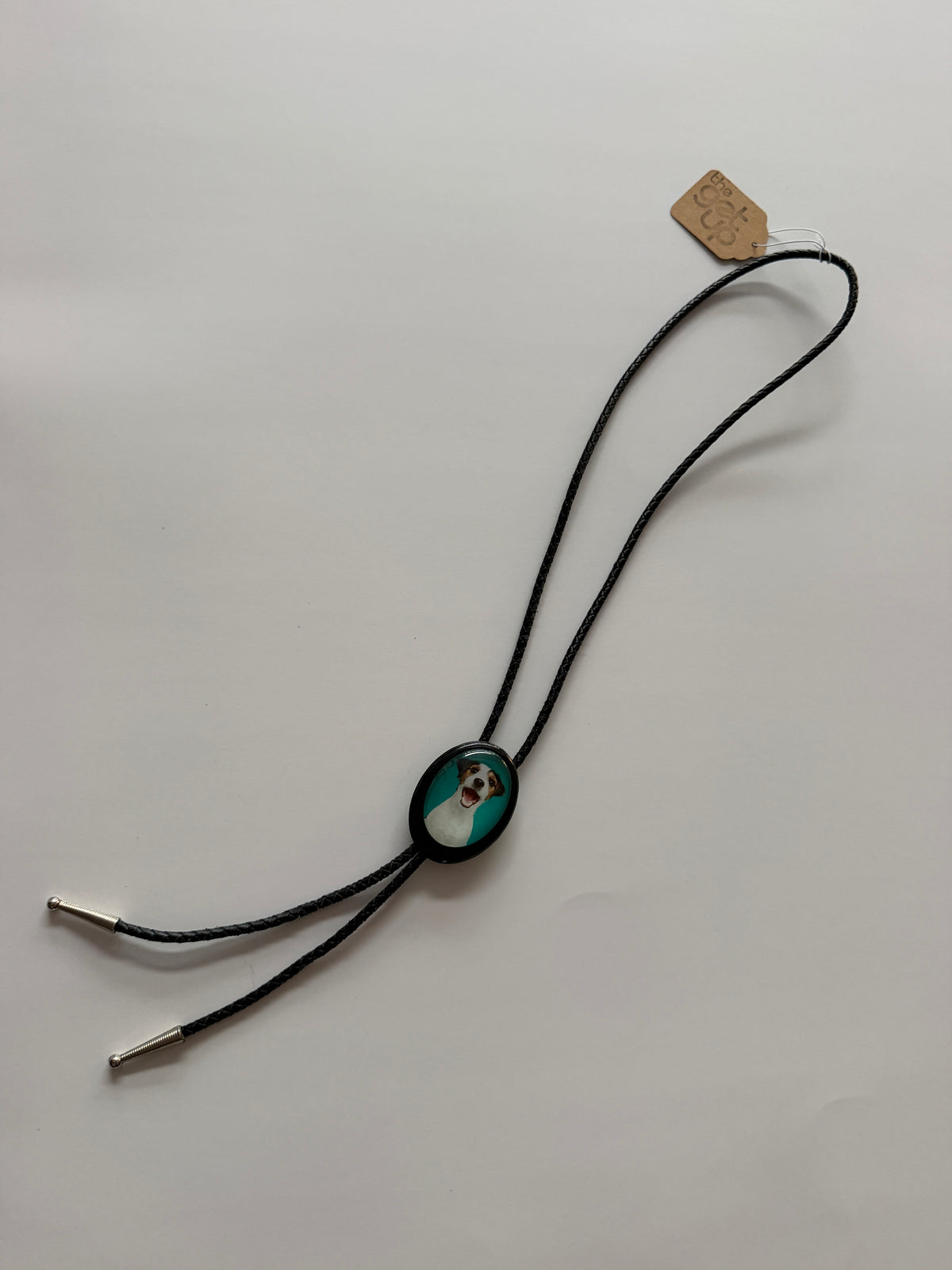 1990s Vintage Jack Russell Dog Bolo Tie Necklace
