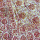 1970s Vintage Indian Cotton Hand Block Printed Uncut Fabric Yardage - Red / Pink / Yellow Lotus Flower - 64" x 100" (#2)