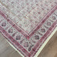 1970s Vintage Indian Cotton Hand Block Printed Uncut Fabric Yardage - Pink / Red -   64" x 98" (#4)