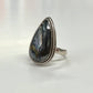 1990s Vintage Nuumite and Sterling Teardrop Ring - Size 7