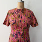 1960s Vintage Mod Abstract Print Shattering Glass A-line Dress
