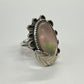 1970s Vintage Mother of Pearl Leaf Southwest Ring - Size 6.5