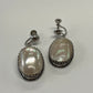 1950s Vintage Whiting and Davis Sterling and Mother of Pearl Screwback Earrings