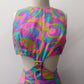 1960s Vintage Neon Paisley Swirls Mod Cutout Go-Go Dress by Elizabeth Jean - Jamaica Fashion Guild Label