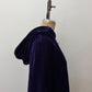 1950s - 1960s Vintage Deep Purple Velvet with Rhinestone Buttons Full Length Cape Cloak with Hood