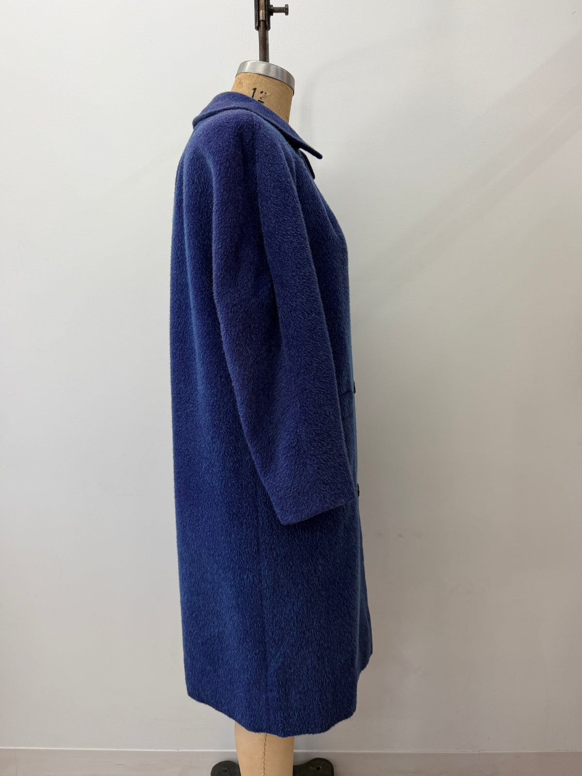 1950s Vintage Purple and Teal Wool Dress Swing Coat