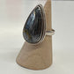 1990s Vintage Nuumite and Sterling Teardrop Ring - Size 7