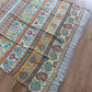 1970s Vintage Hand Block Printed Indian Cotton Fabric - Purple / Blue / Turquoise / Orange  - 62" x 92" (#7)