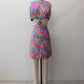 1960s Vintage Neon Paisley Swirls Mod Cutout Go-Go Dress by Elizabeth Jean - Jamaica Fashion Guild Label