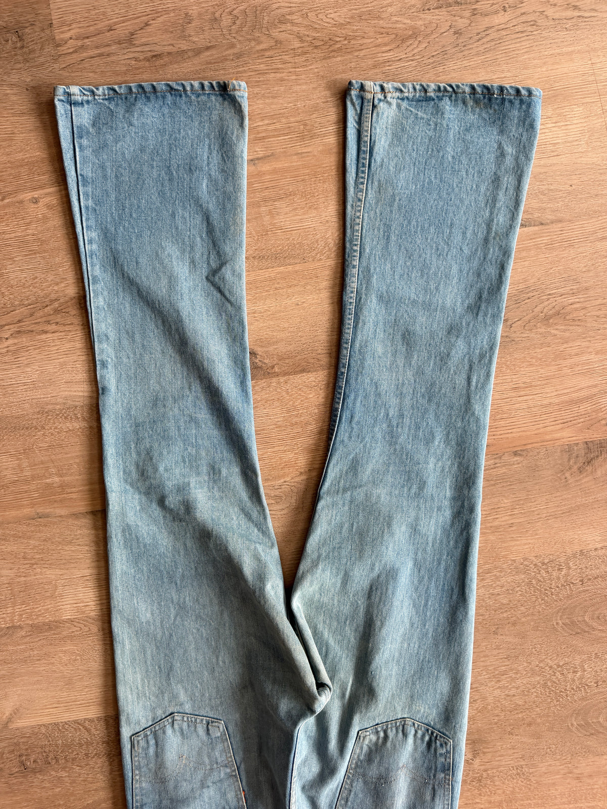 1970s Vintage Orange Tab Light Wash Levi's Jeans - 34" x 34"