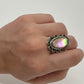 1970s Vintage Mother of Pearl Leaf Southwest Ring - Size 6.5