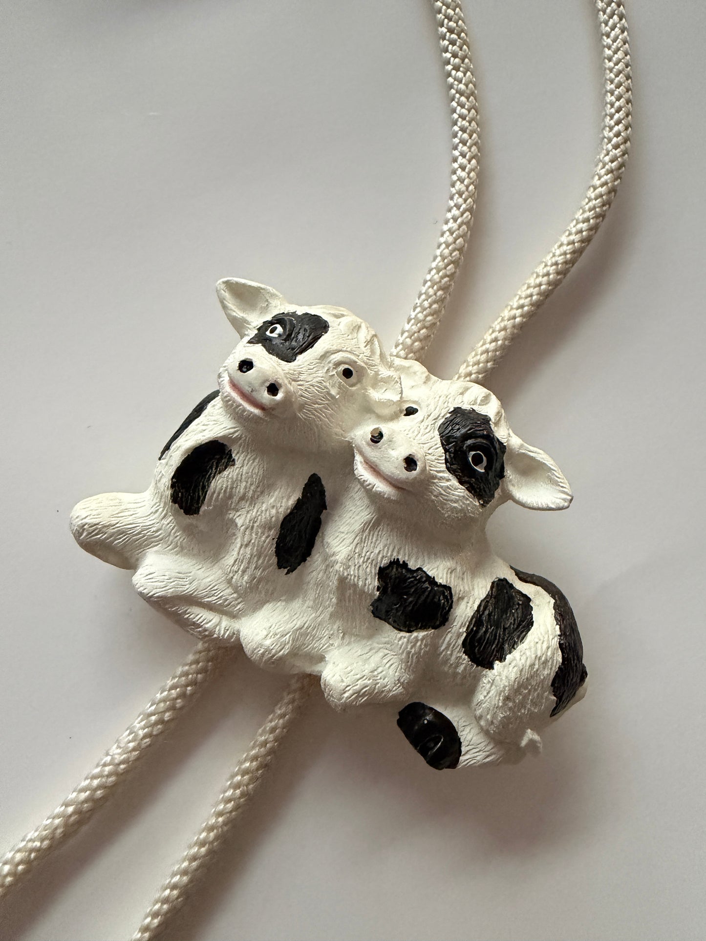 1990s Vintage Cows in the Pasture Bolo Tie Necklace