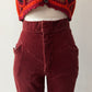 1970s Vintage Soft Brick Red Corduroy Pants by "Rhythm and Blues" - 26"