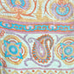 1970s Vintage Hand Block Printed Indian Cotton Fabric - Purple / Blue / Turquoise / Orange  - 62" x 92" (#7)