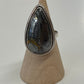 1990s Vintage Nuumite and Sterling Teardrop Ring - Size 7