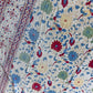 1970s Vintage Indian Cotton Hand Block Printed Uncut Fabric Yardage - Red / Cream / Blue / Green Large Blooms - 66" x 98" (#6)